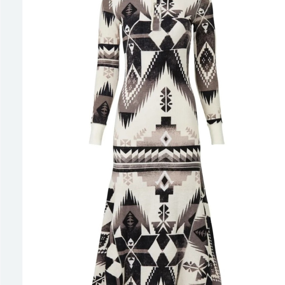 U.S. Polo Assn. Black and White Fit and Flare Long Sleeve Sweater Dress